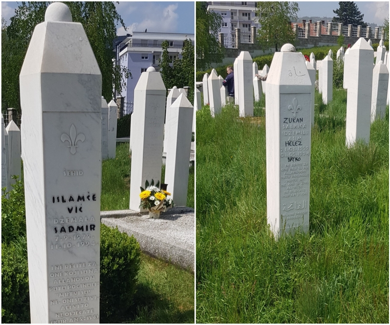 vandali oskrnavili nišane na šehidskom mezarju u travniku - bug.ba